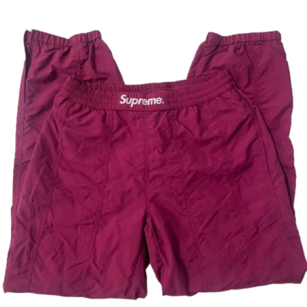 Supreme Burgundy Track Pants Relaxed Fit Joggers